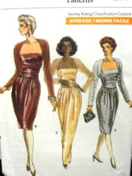 7098 Vogue FAUXLERO YOKE DRESS LENGTHS, CUMMERBUND PATTERN 6-10, 12-16 choice uncut